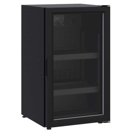 Combisteel Countertop Single Glass Door Fridge Black (885H x 500W x 585D)- 136 Ltr