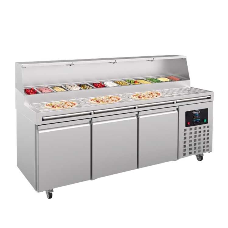 Combisteel 3 Doors Pizza Prep Counter (1360H x 2370W x 850D) - 720 Ltr