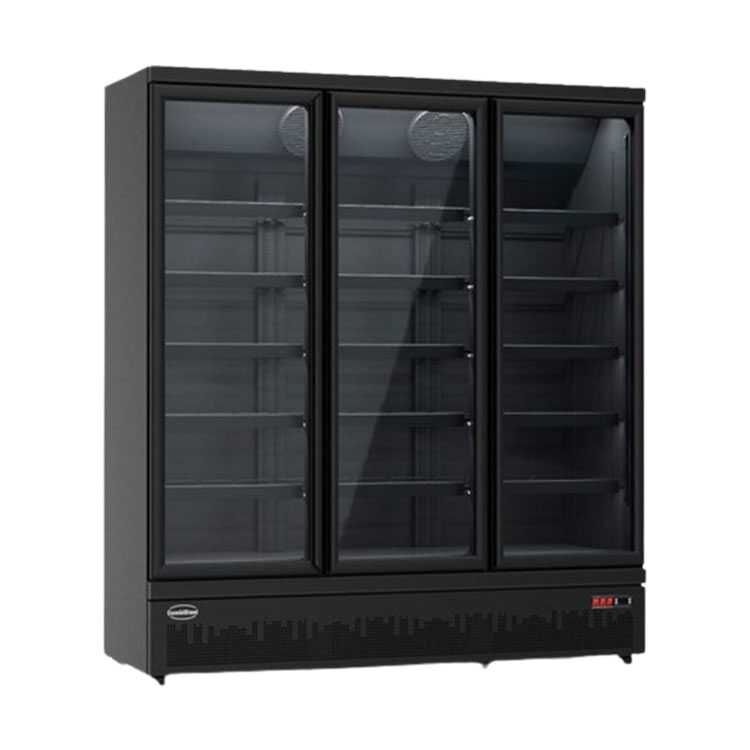 Combisteel 7455.2250 Triple Door Display Freezer 1450 Litre - Black