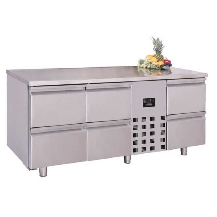 Combisteel 6 Drawers Monoblock Refrigerated Food Prep Counter (850H x 1785W x 700D) - 474 Ltr