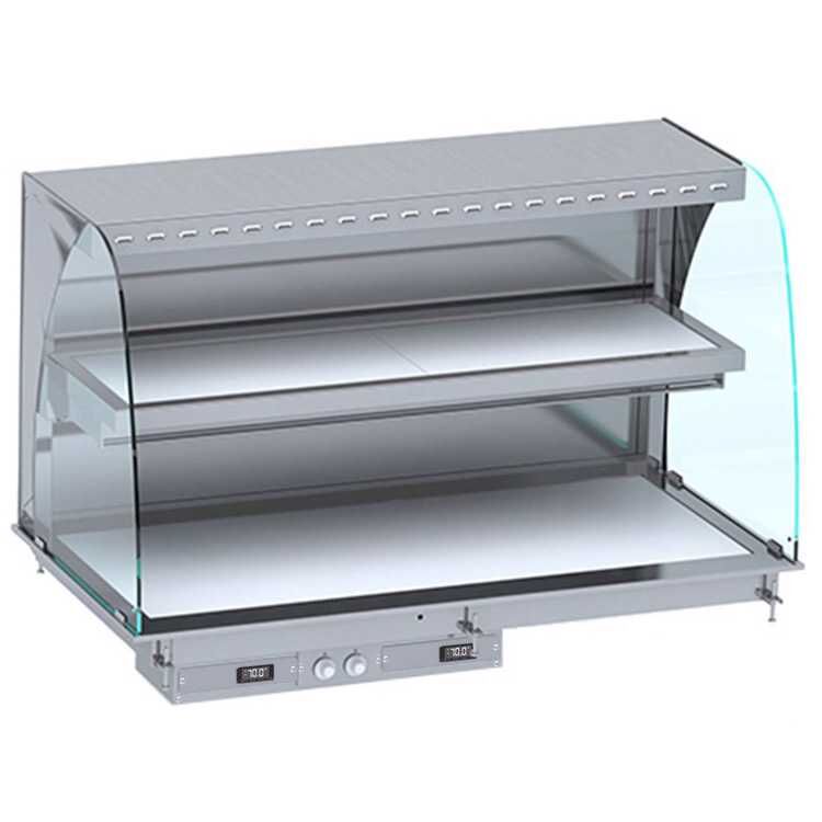 Combisteel Curved Heated Ceramic Wall Model Display White (924H x 1765W x 720D) - 5/1 GN