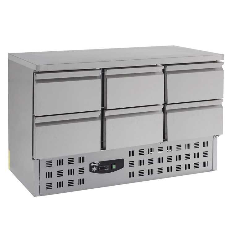 Combisteel 6 Drawers Refrigerated Food Prep Counter (875H x 1365W x 700D) - 400 Ltr