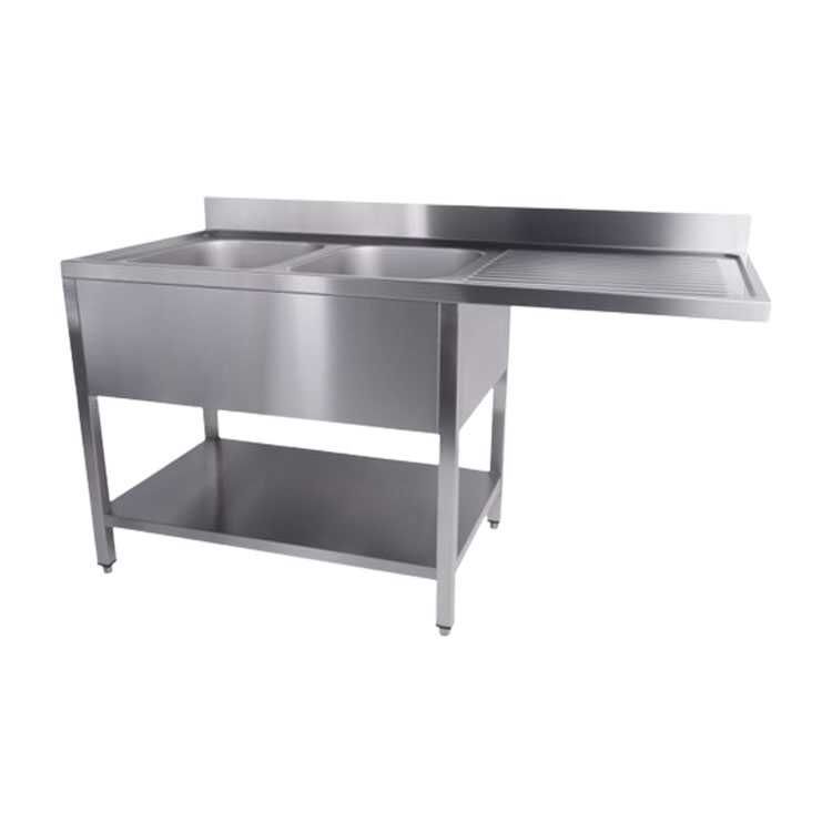 Combisteel Sink Unit With Shelf 2 Dishwasher Left (850H x 1600W x 700D)