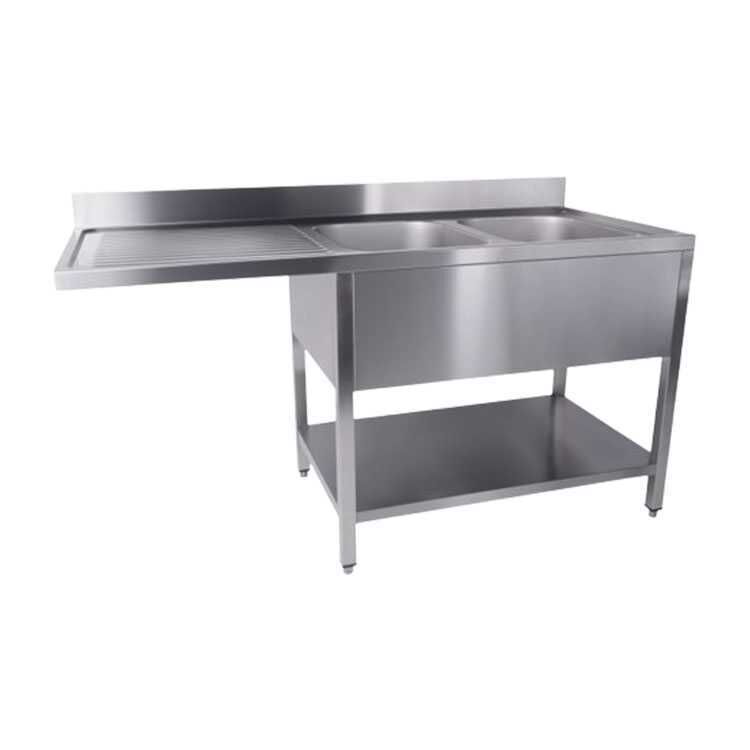 Combisteel Sink Unit With Shelf 2 Dishwasher Right (850H x 1600W x 700D)