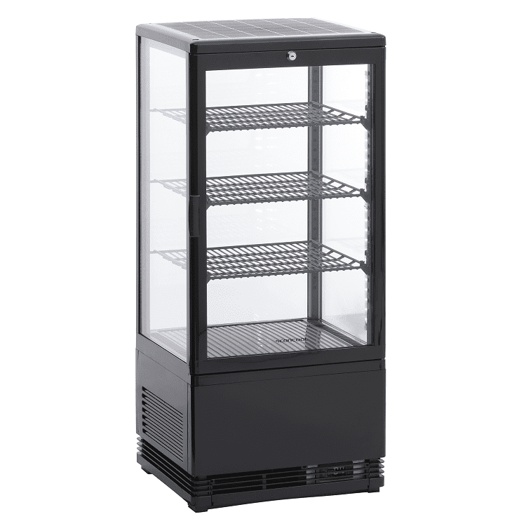Scancool RT82BE Cake Tower Display Black (960H x 428W x 386D) - 78 Ltr
