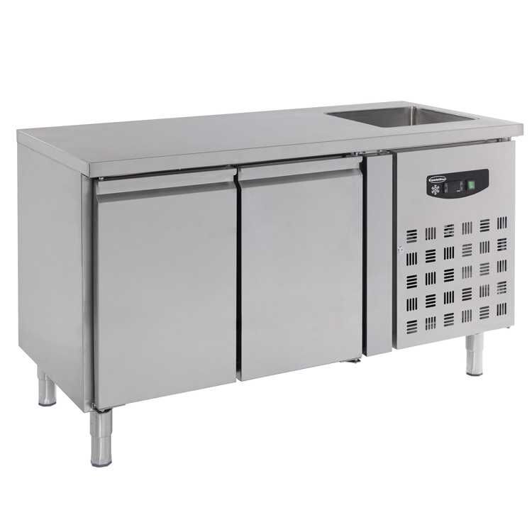 Combisteel 2 Door Refrigerated Food Prep Counter With Sink - (960H x 1510W x 700D)
