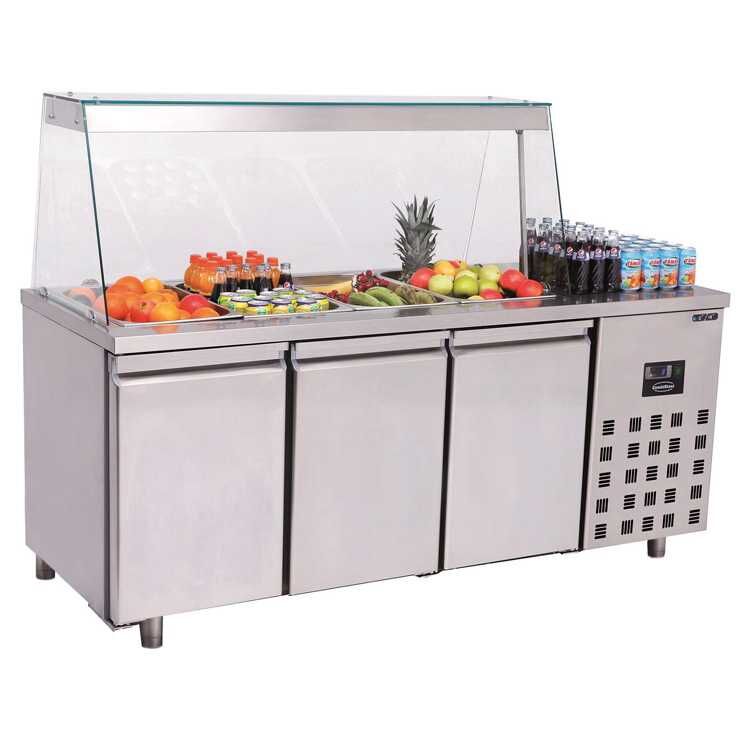 Combisteel Triple Door Saladette 4x (850H x 1865W x 700D) - 1/1GN Container