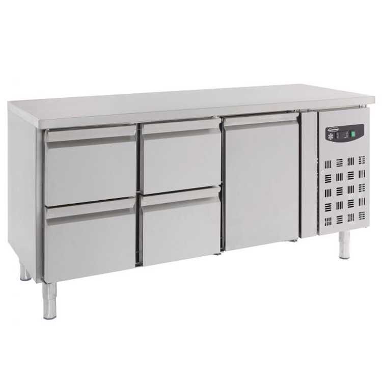 Combisteel 1 Door Refrigerated Counter with 4 Drawers (850H x 1795W x 700D) - 417 Ltr