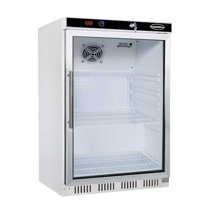 Combisteel Countertop Single Glass Door Fridge (855H x 600W x 585D) - 130 Ltr