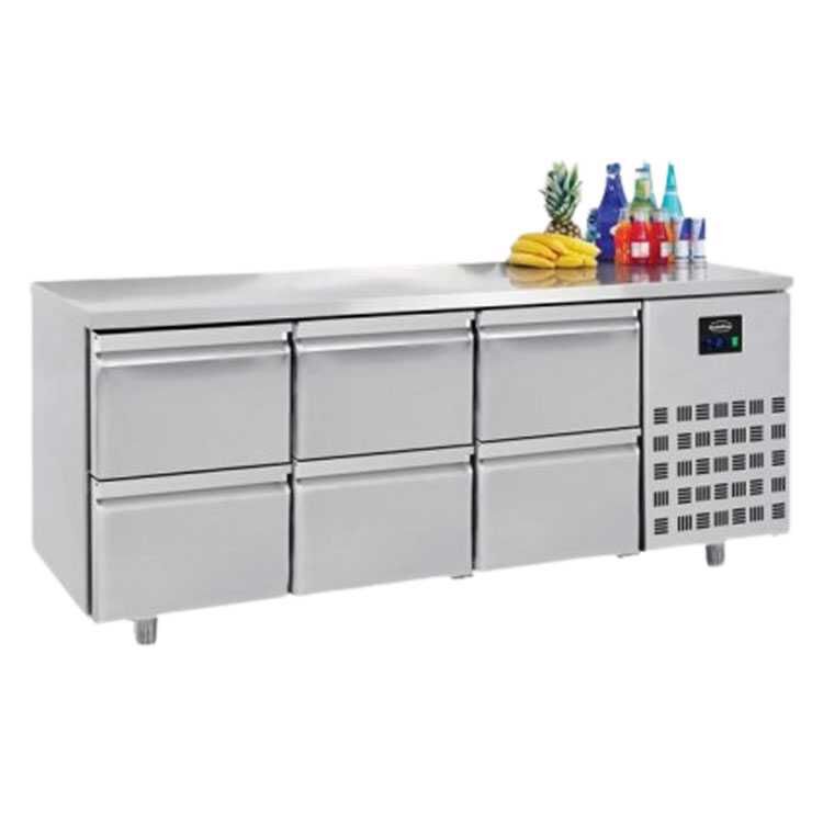 Combisteel Refrigerated Food Prep Counter With 6 Drawers (850H x 1865W x 700D) - 474 Ltr