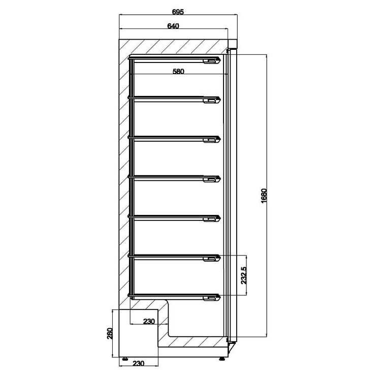 Combisteel 7450.0575 SS Upright Single Door Catering Freezer Diagram combisteel 7450.0575 diagram