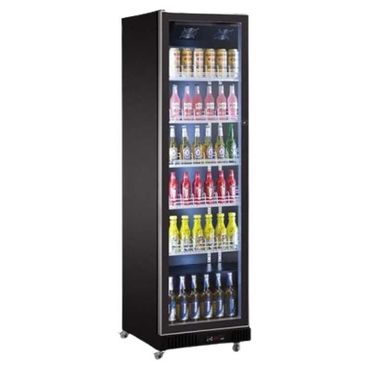 Combisteel Single Glass Door Refrigerator Black (1980H x 620W x 600D) - 387 Ltr