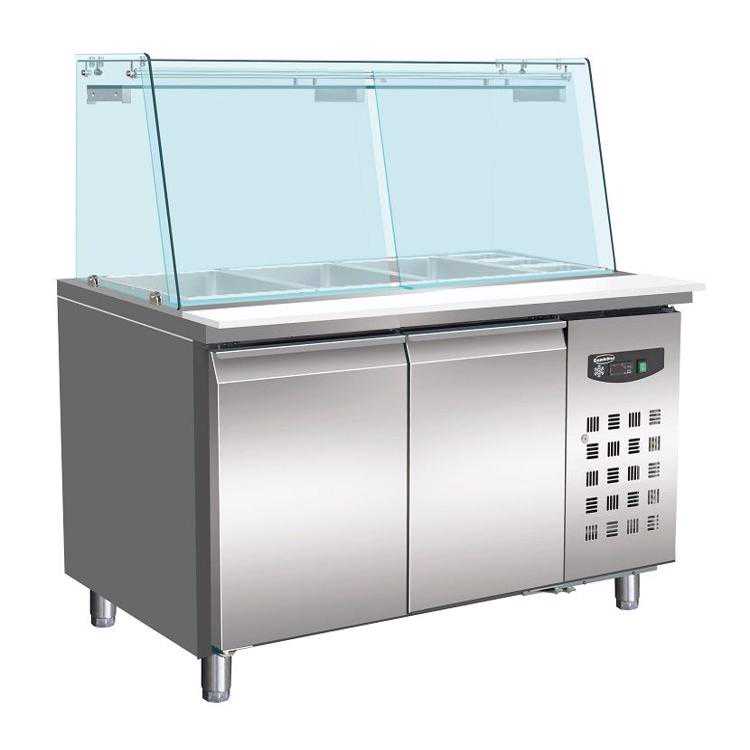 Combisteel 2 Doors Refrigerated Counter With Glass Cover Container (1365H x 1360W x 700D) - 314 Ltr