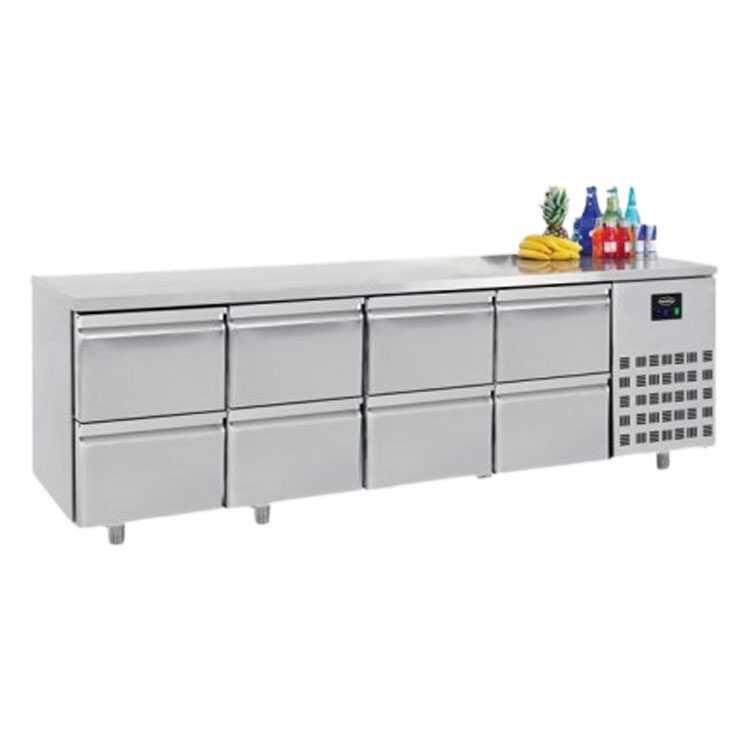 Combisteel Refrigerated Food Prep Counter With 8 Drawers (850H x 2330W x 700D) - 632 Ltr