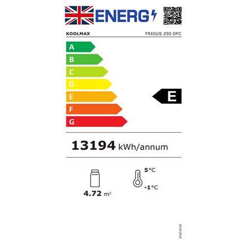Koolmax-FRIGUS 250 OFC-Energy-Label Koolmax-FRIGUS 250 OFC-Energy-Label