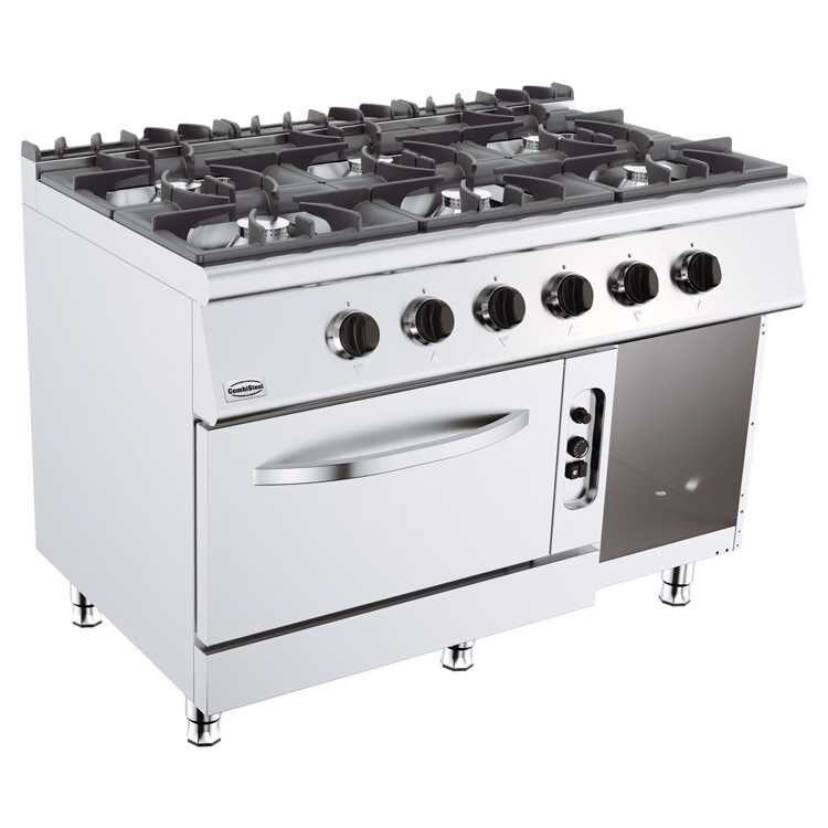 Combisteel Base 700 Gas Stove 6 Burners With Gas Oven (900H x 1200W x 700D)