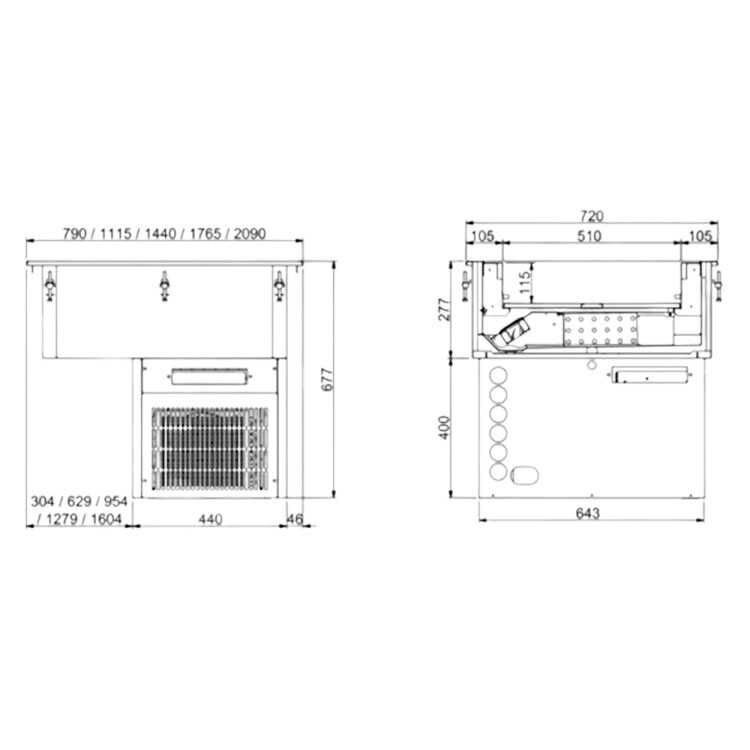 Combisteel Drop-In Refrigerated Ventilated Container chart